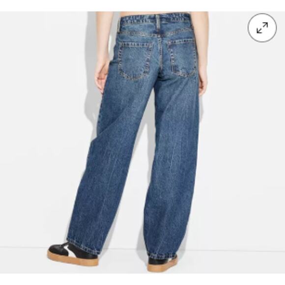 Wild Fable Women's Low-Rise Barrel Jeans Dark Wash sz 17/32" inseam NWT - Picture 3 of 13